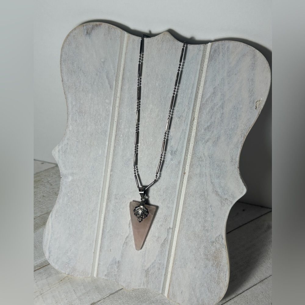 Silver and Black Pendant Necklace
